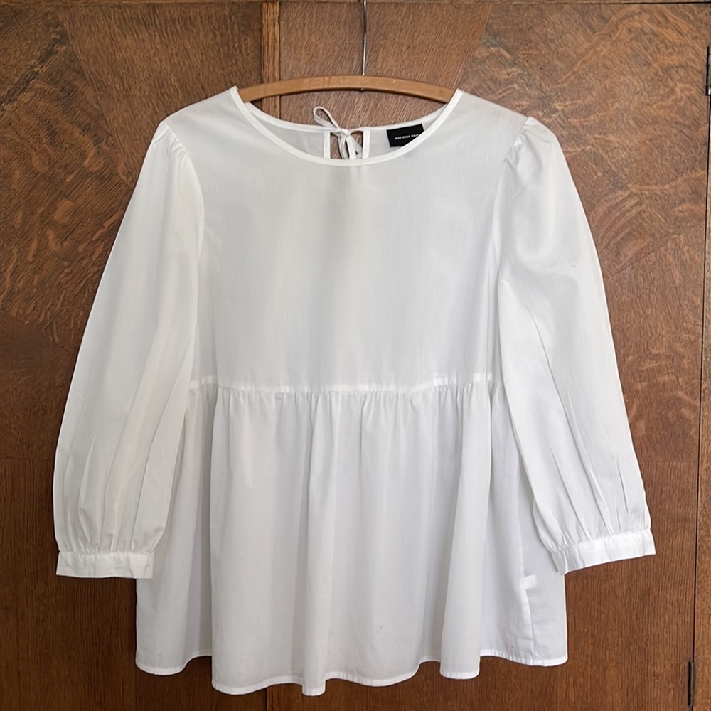 Who What Wear tie back peplum top cotton LIKE NEW